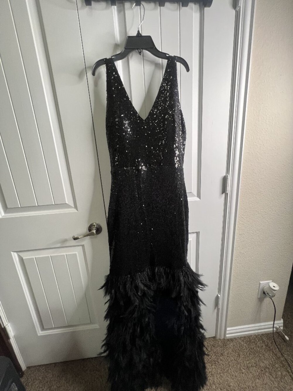 Danielle Feather Sequin Gown - Black - Picture 2 of 4